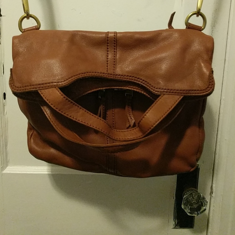 Fossil Foldover Brown Crossbody Bag